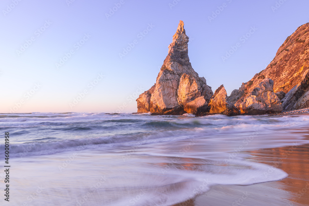 Sunset on the Ursa beach in Portugal Sintra