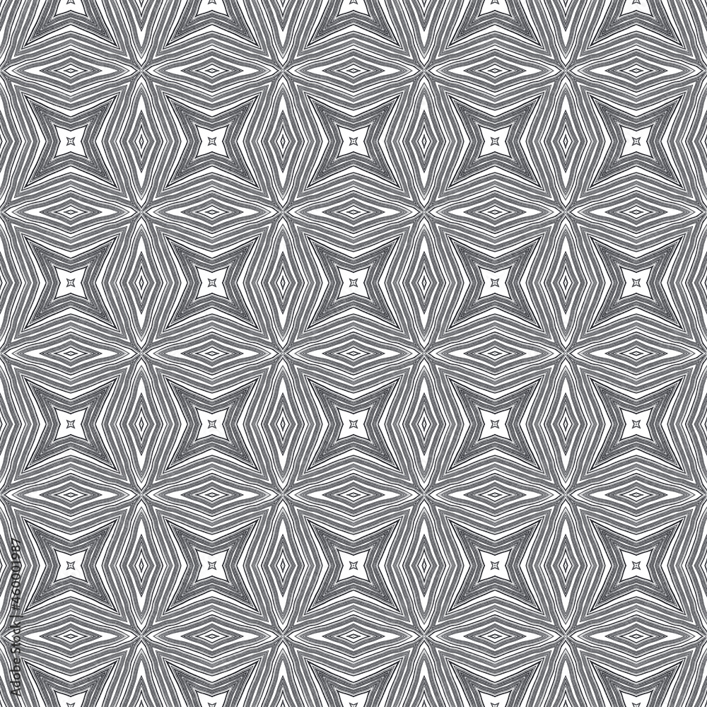 Exotic seamless pattern. Black symmetrical