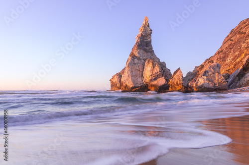 Sunset on the Ursa beach in Portugal Sintra