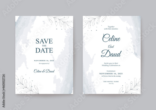 Minimalist beautiful and clean Wedding invitation template