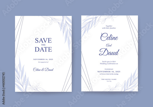 Minimalist beautiful Wedding invitation template