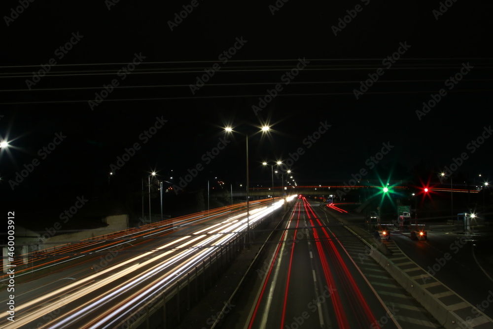 traffic on highway at night traffic on highway at night