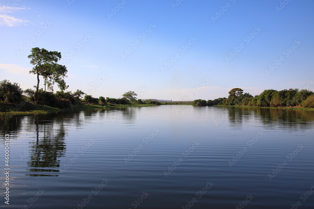 View of the Paraguay River, Pantanal, Brazil,