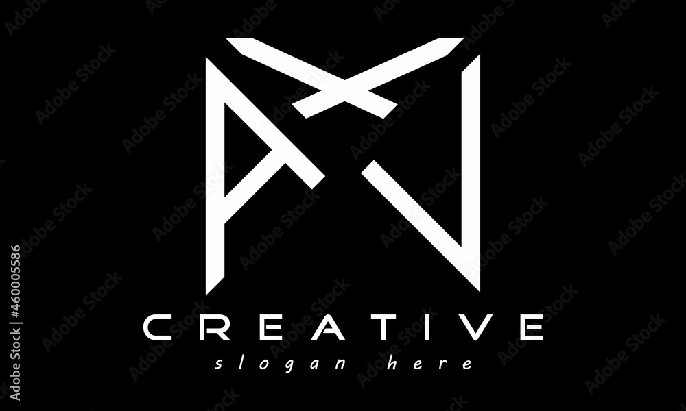 geometric monogram letters AXV logo design vector, business logo, icon shape logo, rectangle squire polygon letters modern unique minimalist creative logo design, vector template geometric monogram letters AXV logo design vector, business logo, icon shape logo, rectangle squire polygon letters modern unique minimalist creative logo design, vector template