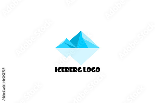 Vector logo element with iceberg landscape illustration. Usable for photography, travel, hotel and general business brands