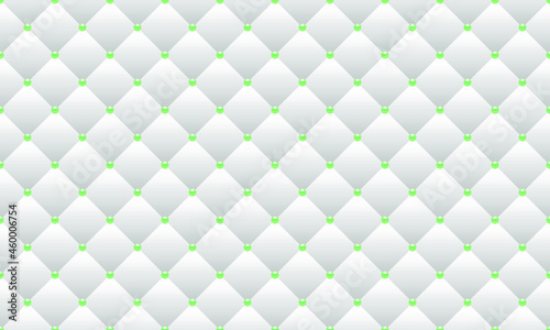 White luxury background with beads and rhombuses. Vector illustration. 