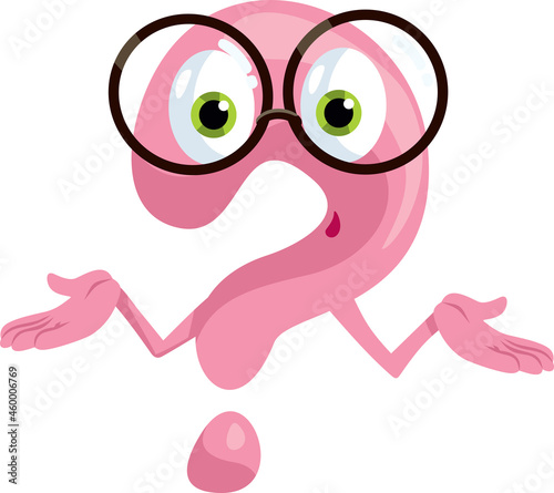 Shrugging Question Mark Vector Cartoon Illustration