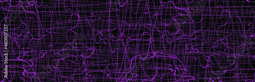 Pink chaotic lines background. Hand drawn lines. Vector illustration.