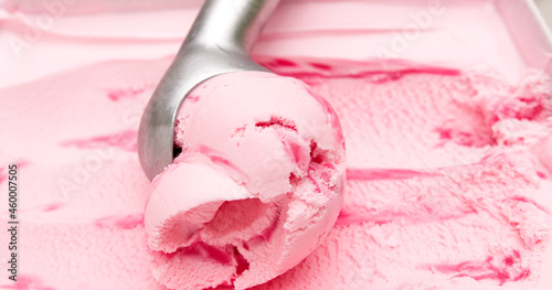 Wallpaper Mural Scoop ice cream strawberry, Closeup Top view Food concept. Torontodigital.ca