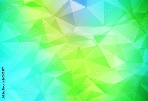Light Blue  Green vector shining triangular background.