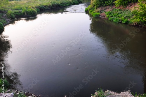 Streams of water on the reaches of the river