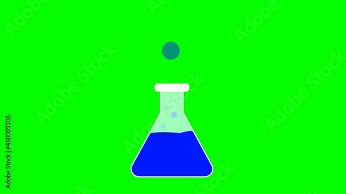 Simple animated of Erlenmeyer flask with green background.
Suitable for presentation or chemical content.