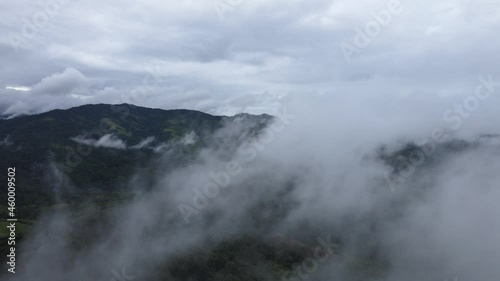 Wallpaper Mural Move the camera Aerial drone shot Landscape Panorama view, a mountain range with morning fog natural background at Northern Thailand. Torontodigital.ca