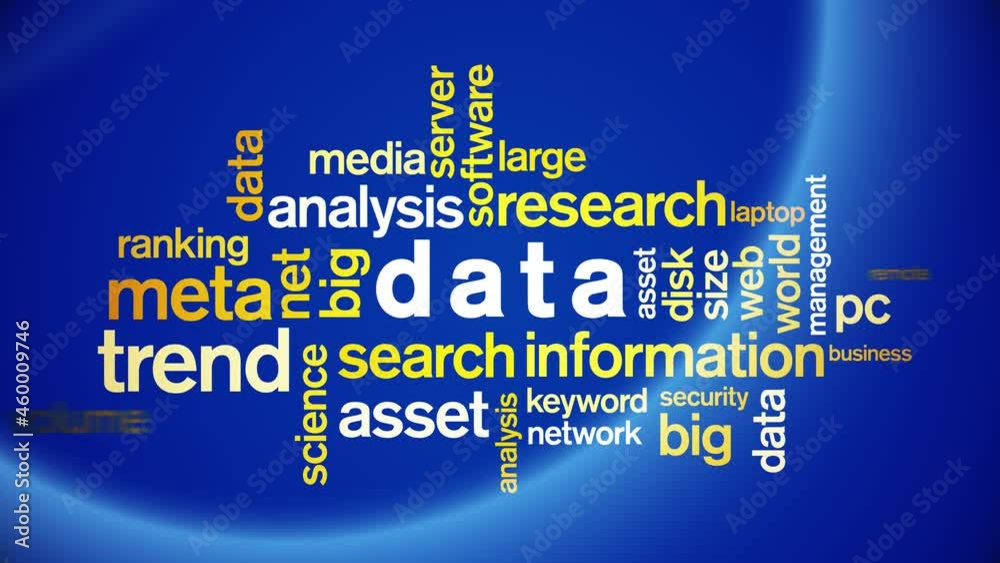 4k Data Animated Tag Word Cloud;Text Design big data Animation ...
