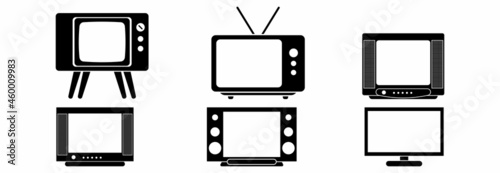 television icon set vector sign symbol