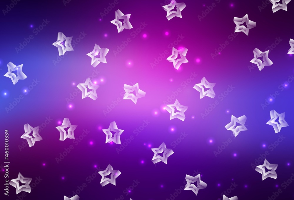 Light Purple, Pink vector texture with beautiful stars. Light Purple, Pink vector texture with beautiful stars.