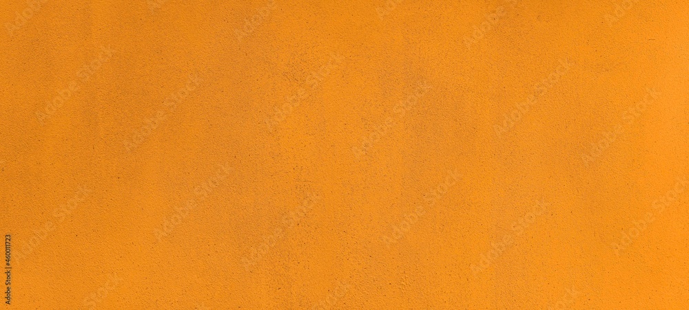 Panorama of Old cement wall outside the building, painted brown, smooth surface texture and background seamless