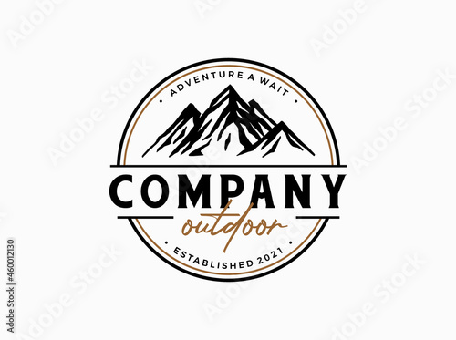 Mountain logo concept for outdoor adventure company