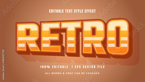 Retro 3d Text Style Effect. Editable illustrator text style.