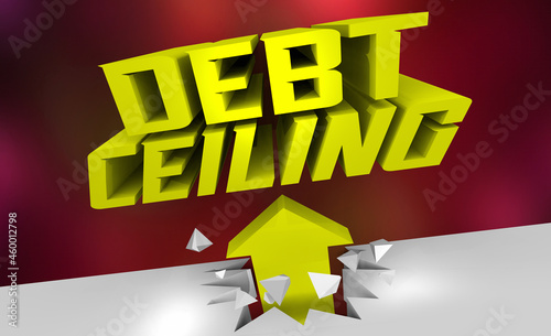 Debt Limit Deficit Ceiling Spending Limit Government Budget Cap 3d Illustration photo