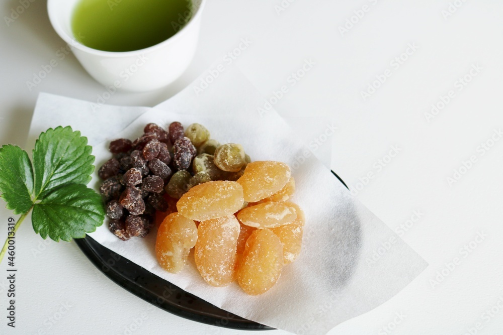 ティータイム　日本茶　和菓子甘納豆