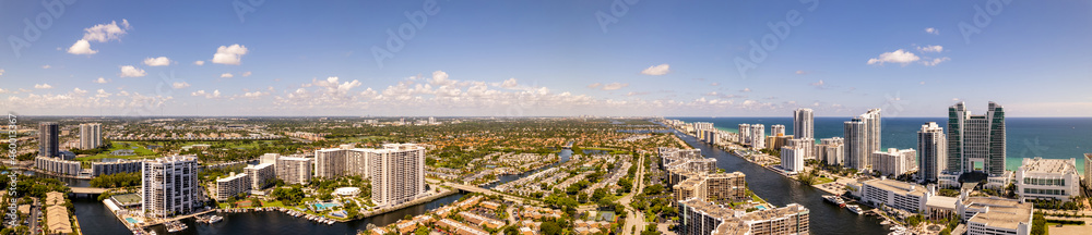 Aerial panorama Hollywood Florida USA Aerial panorama Hollywood Florida USA