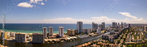 Aerial drone photo Hallandale and Hollywood FL USA