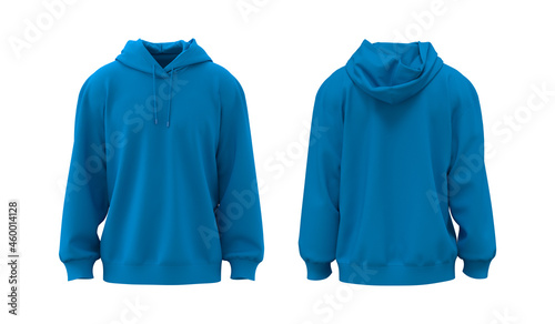 Blank oversized hooded sweatshirt mockup, 3d rendering, 3d illustration © ayun
