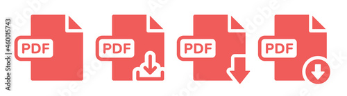 PDF file download icon set.