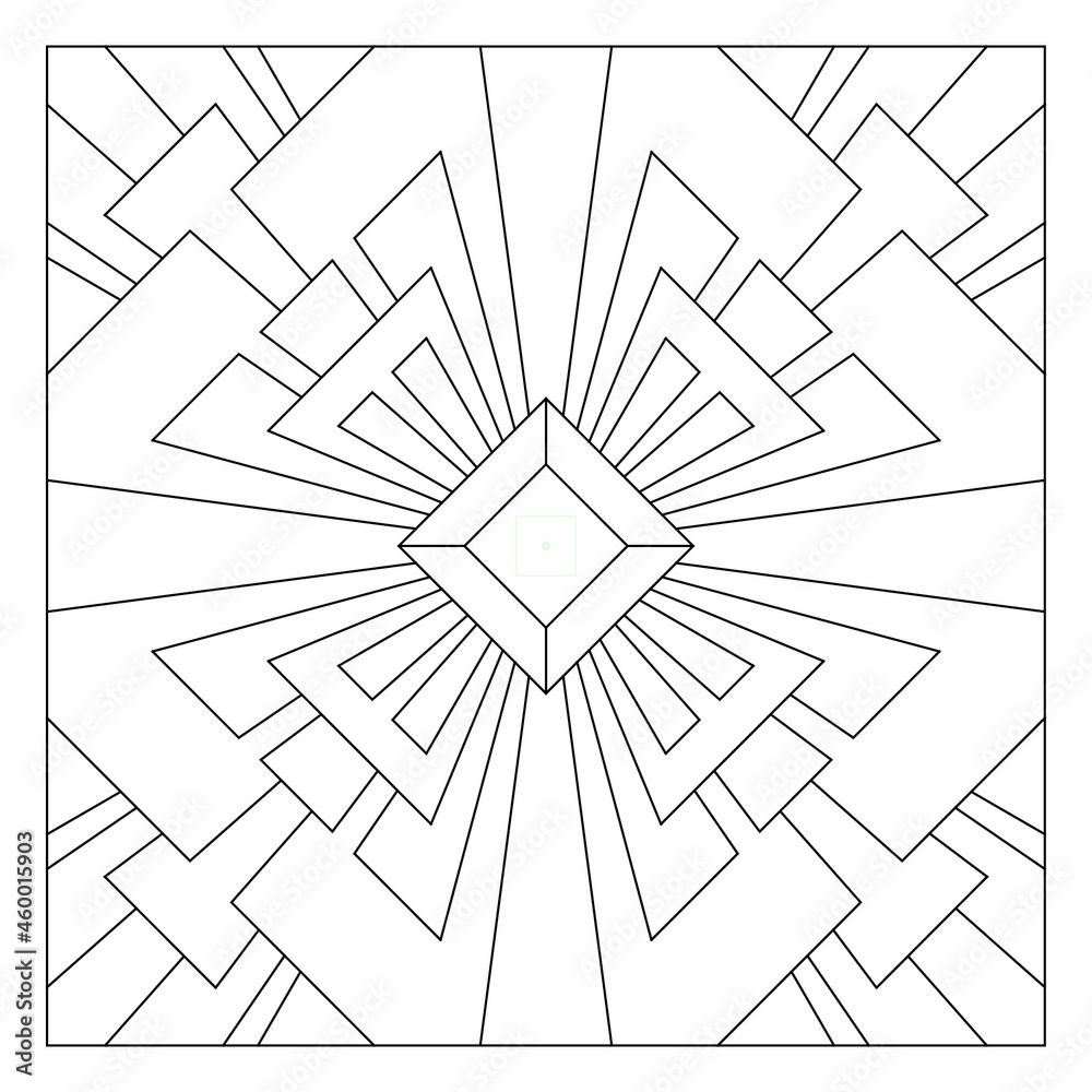 Rotational Pattern Colouring In Easy coloring pages for seniors and for adults. Tile pattern design ...