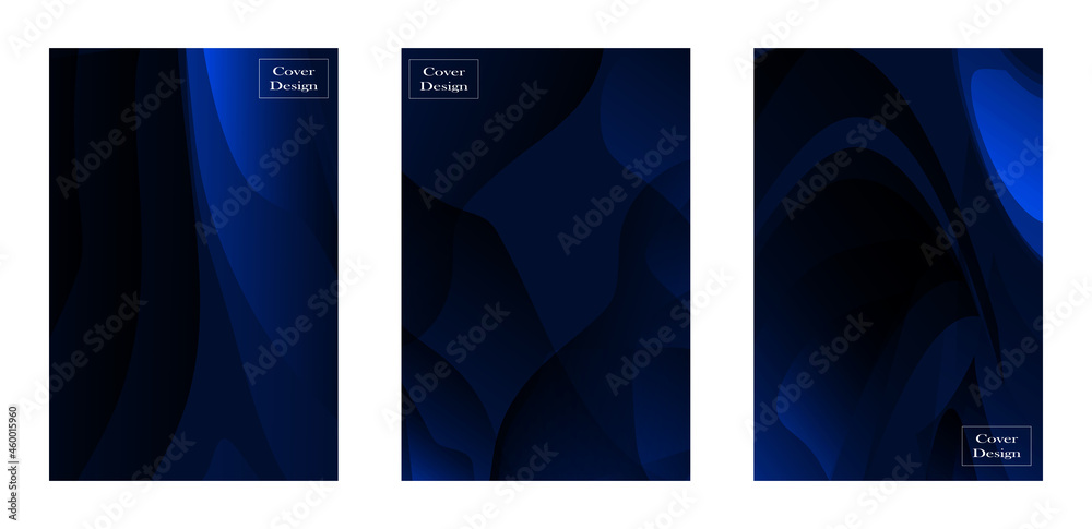 Set of blue cover background vector Set of blue cover background vector