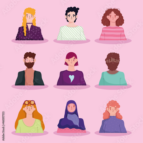 diverse ethnicity icons