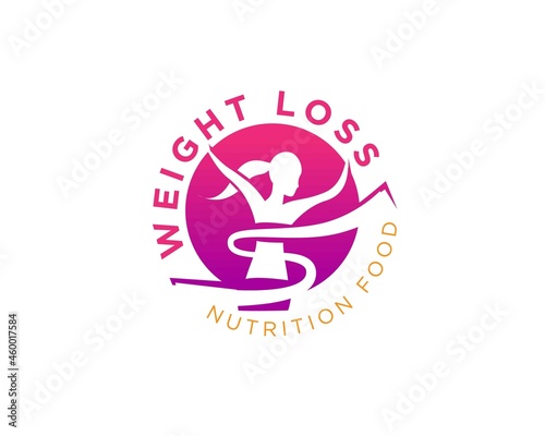 women weight loss silhouette logo designs simple for slim and clinic logo and health service