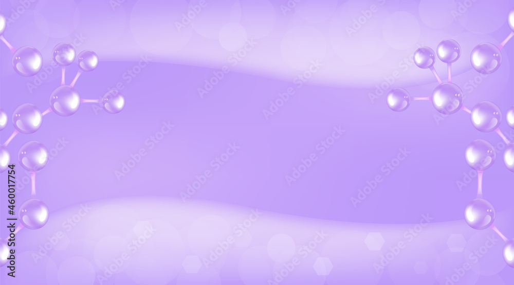 Purple scientific concept background with copy space, illustration vector.	