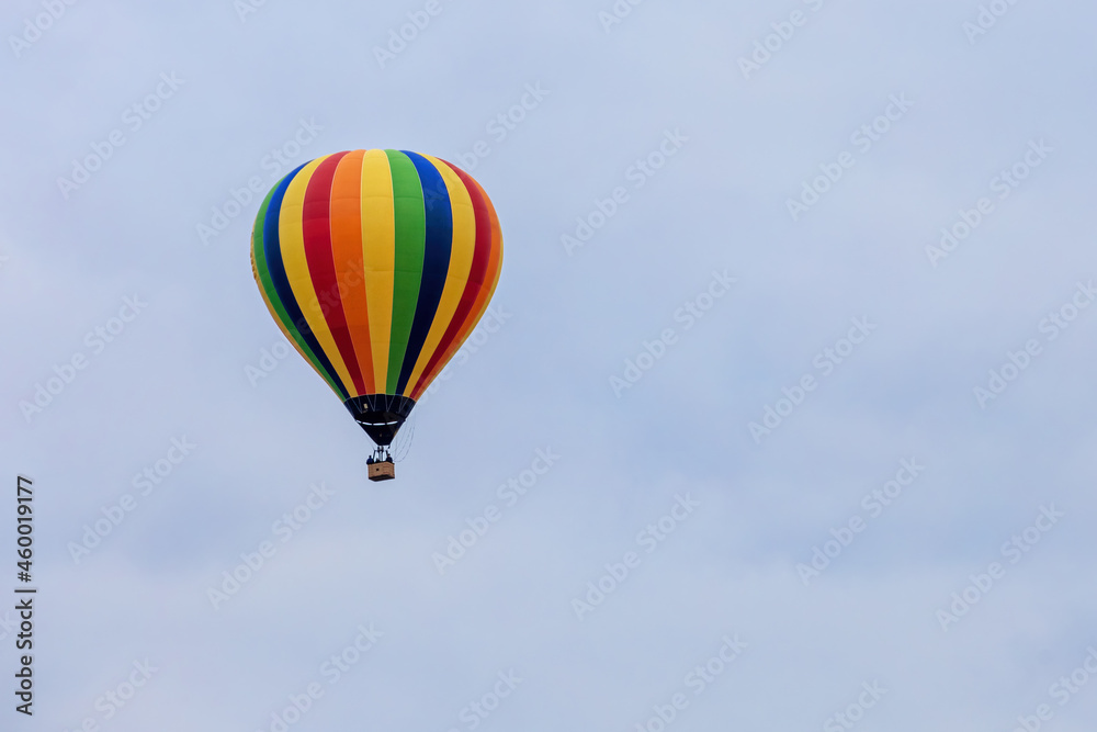 Colorful hot air balloon and blue sky Colorful hot air balloon and blue sky
