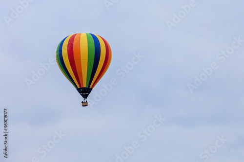 Colorful hot air balloon and blue sky