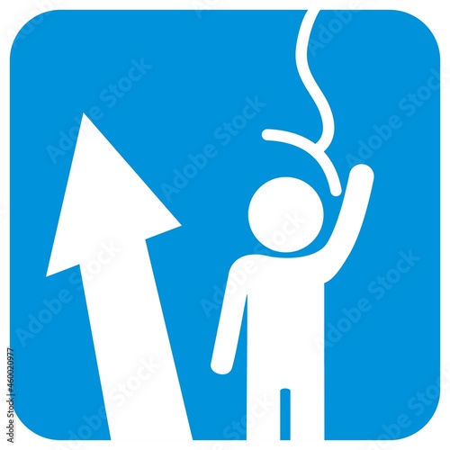 rules, leave the piste in the direction of the arrow, conceptual vector sign