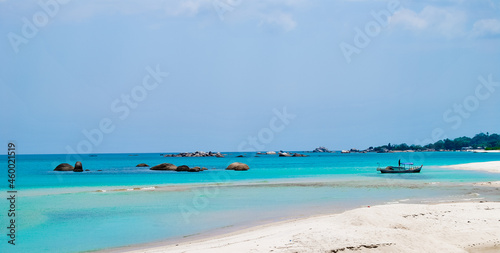Fototapeta Naklejka Na Ścianę i Meble -  scenic view of a beautiful beach. Belitung, Indonesia