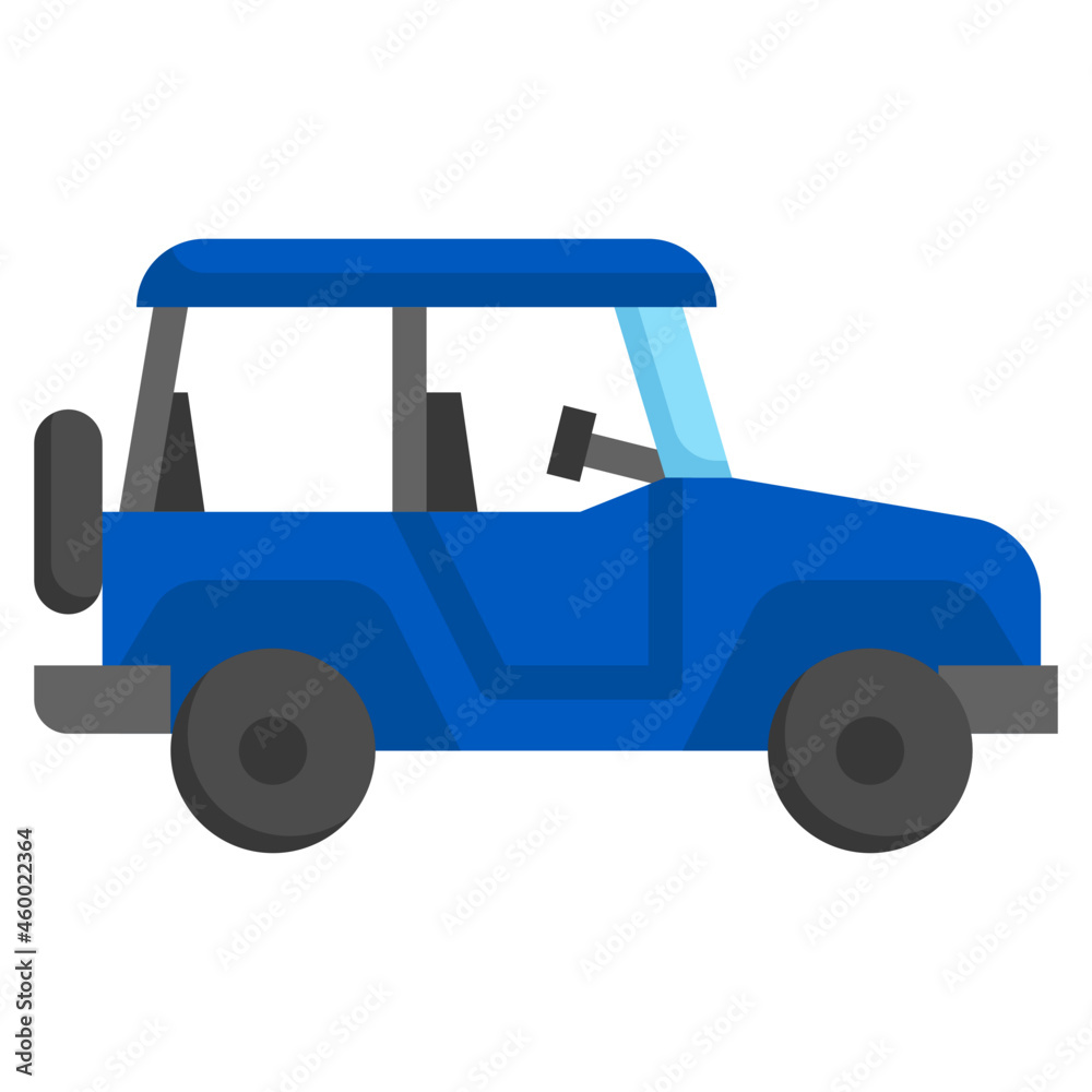 Fototapeta premium JEEP flat icon,linear,outline,graphic,illustration