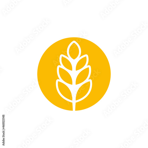 circle yellow paddy wheat barley plant harvest agriculture image vector - Vector