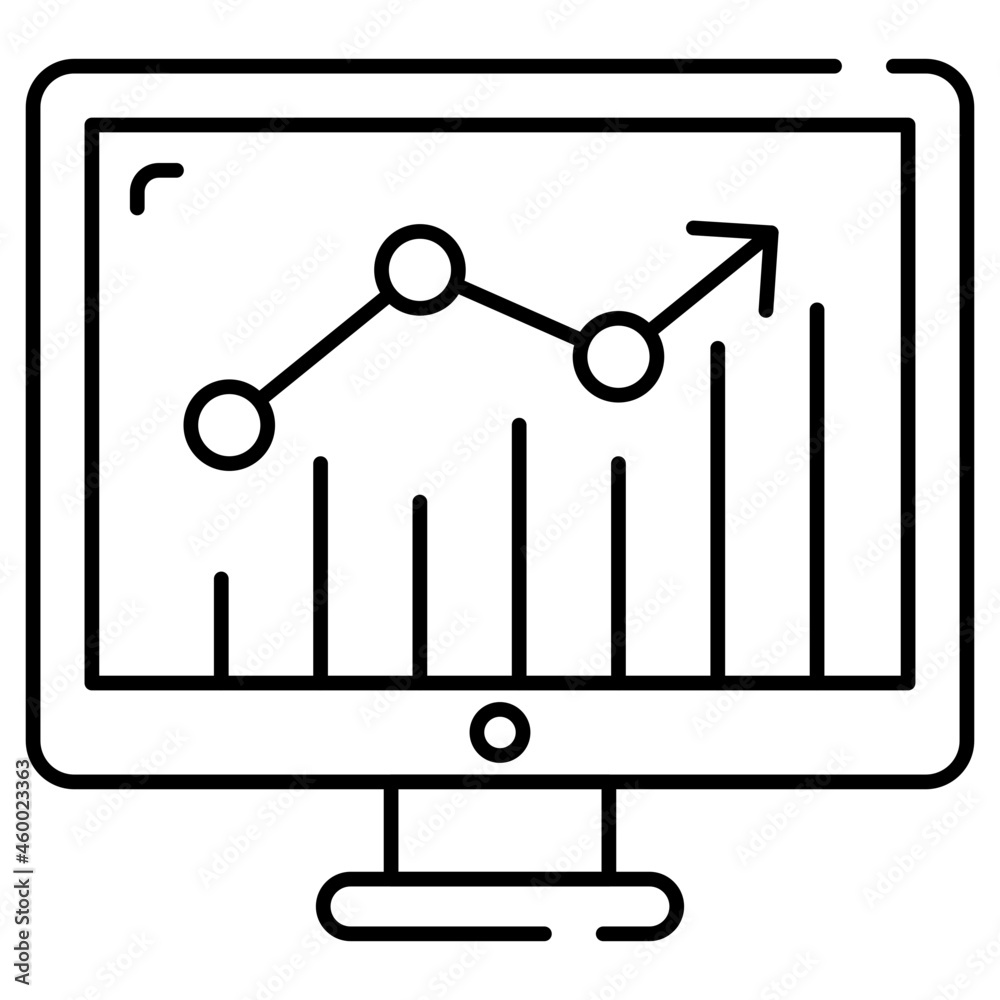An editable design icon of online data analytics An editable design icon of online data analytics