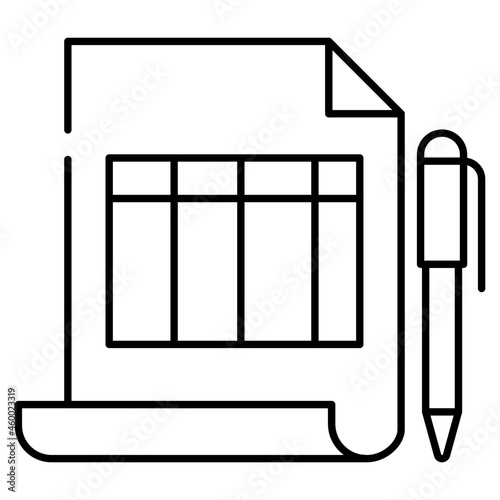 A flat design icon of paper pencil