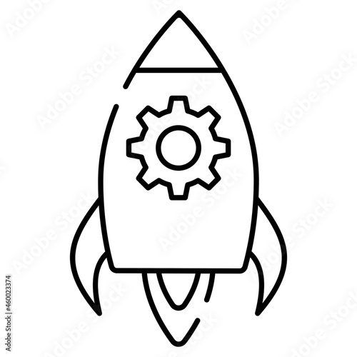 Conceptual flat design icon of launch