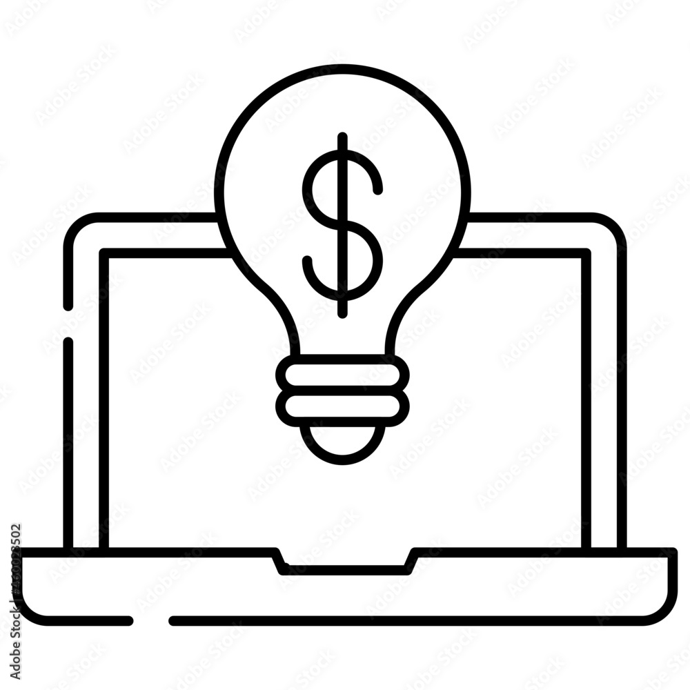 Dollar inside light bulb, vector design of business idea Dollar inside light bulb, vector design of business idea