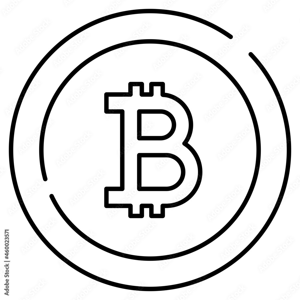 Flat design of bitcoin, digital currency coin icon Flat design of bitcoin, digital currency coin icon