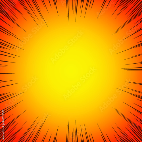 Sun Rays or Explosion Boom for Comic Books Radial Background Vector