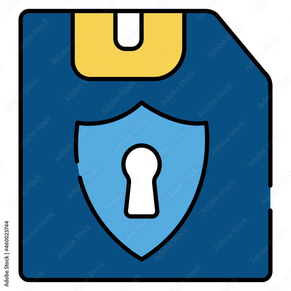 A trendy design icon of secure floppy A trendy design icon of secure floppy
