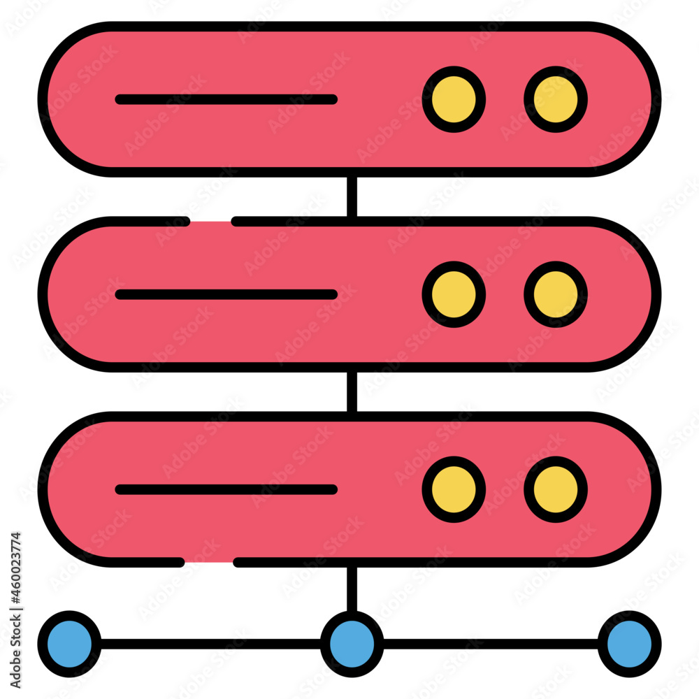 Icon of network server in flat design Icon of network server in flat design