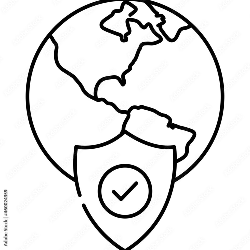 Modern design icon of global security Modern design icon of global security