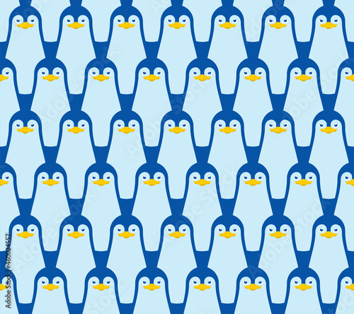 Penguin pattern seamless. flightless seabird background. vector texture. Baby fabric ornament